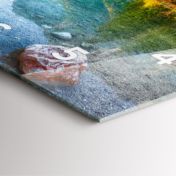 Wanduhr quadratisch Fluss Berge Landschaft
