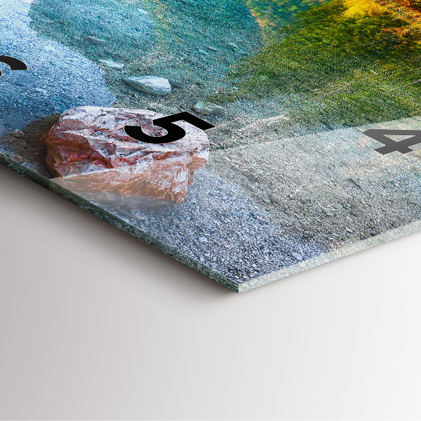 Wanduhr quadratisch Fluss Berge Landschaft