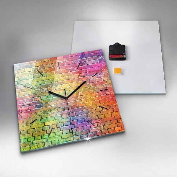 Wanduhr quadratisch Bemalte Wand