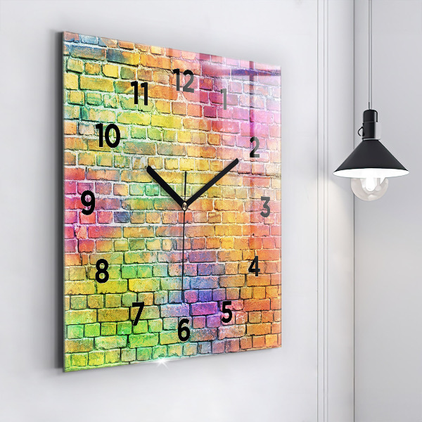 Wanduhr quadratisch Bemalte Wand