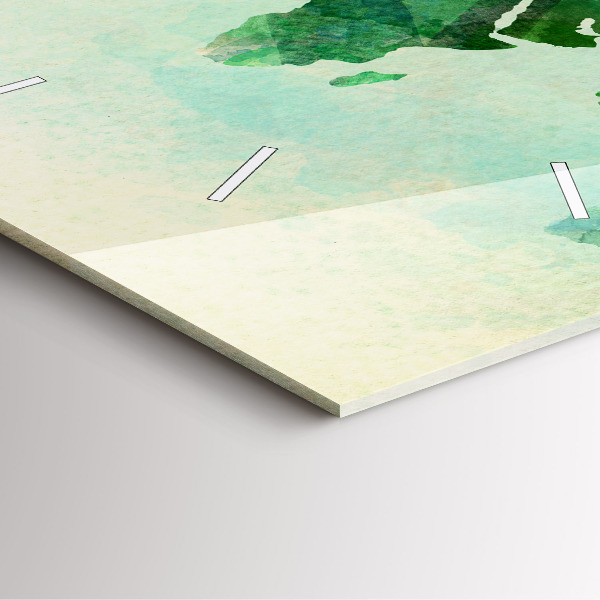 Wanduhr modern quadratisch Aquarell Weltkarte