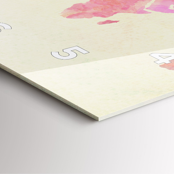 Wanduhr quadratisch Aquarell Weltkarte