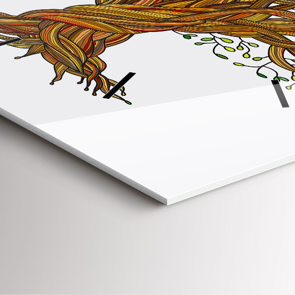 Wanduhr modern quadratisch Baumwurzeln