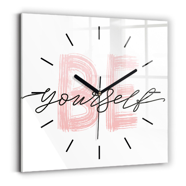 Wanduhr quadratisch mit motiv Inschrift Sei du selbst