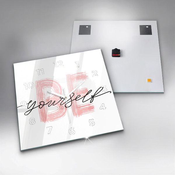 Wanduhr quadratisch mit motiv Inschrift Sei du selbst