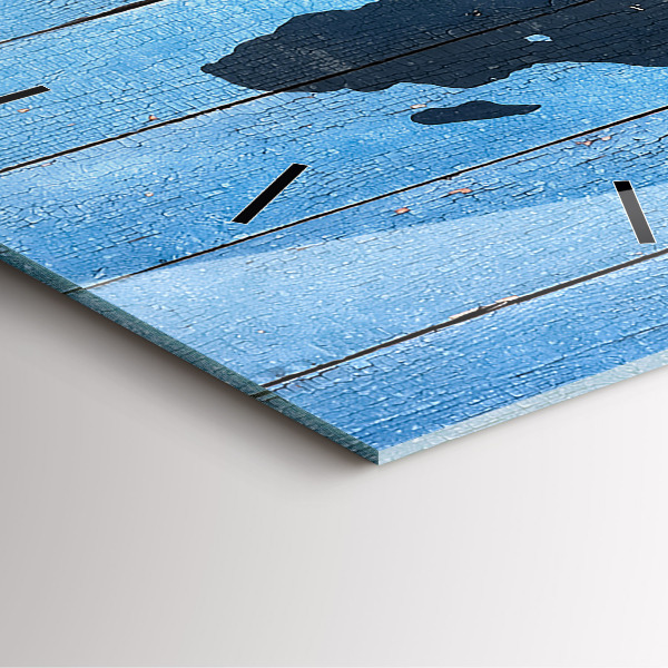 Wanduhr modern quadratisch Tafel Weltkarte