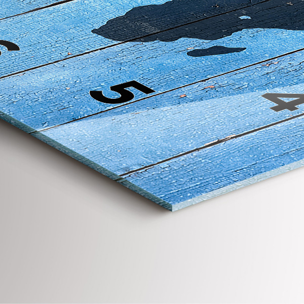 Wanduhr modern quadratisch Tafel Weltkarte