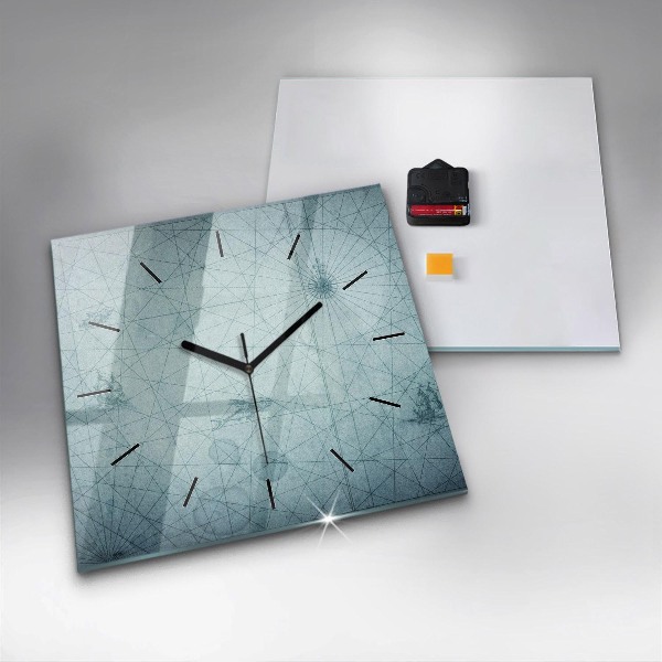 Wanduhr modern quadratisch Vintage-Karte