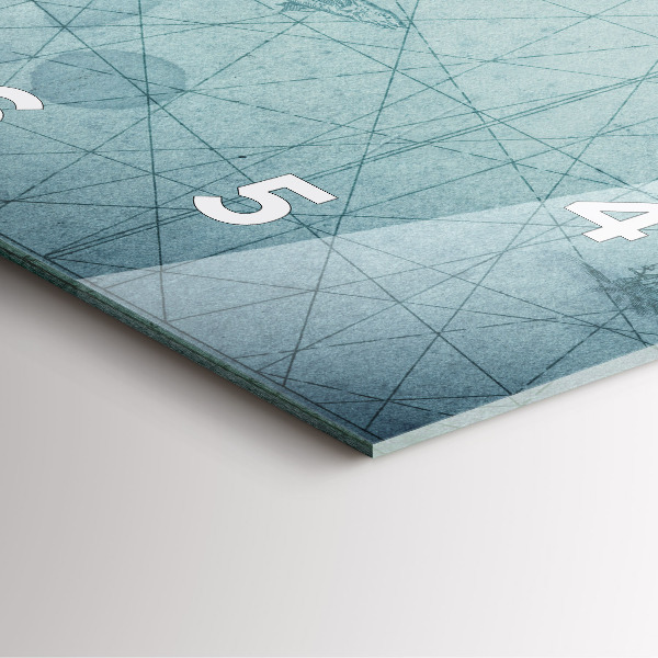 Wanduhr modern quadratisch Vintage-Karte