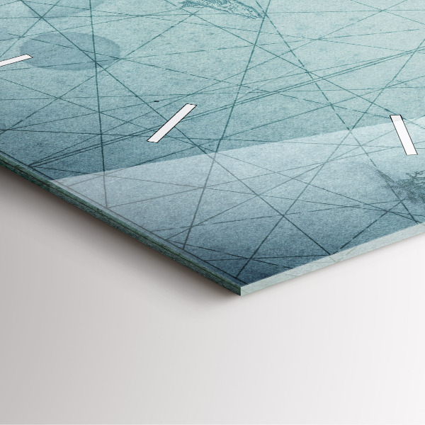 Wanduhr modern quadratisch Vintage-Karte