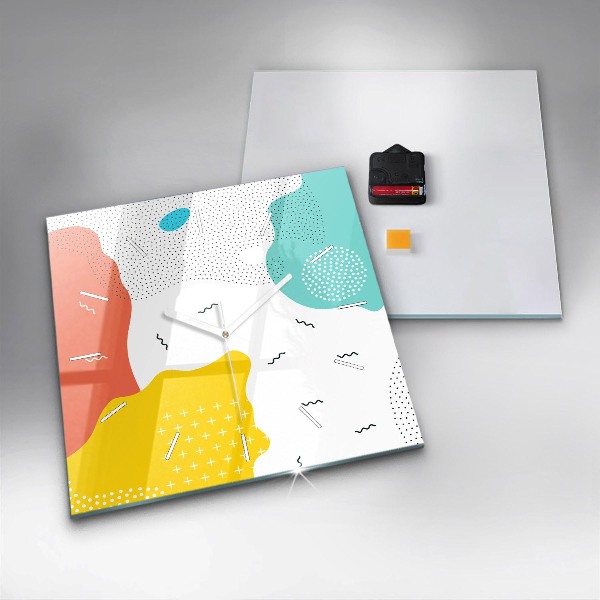 Wanduhr quadratisch mit motiv POP abstrakt