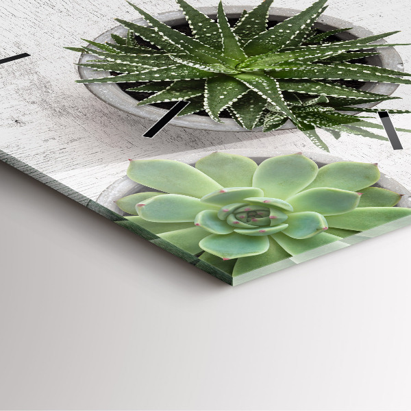 Wanduhr modern quadratisch Dekorative Pflanzen