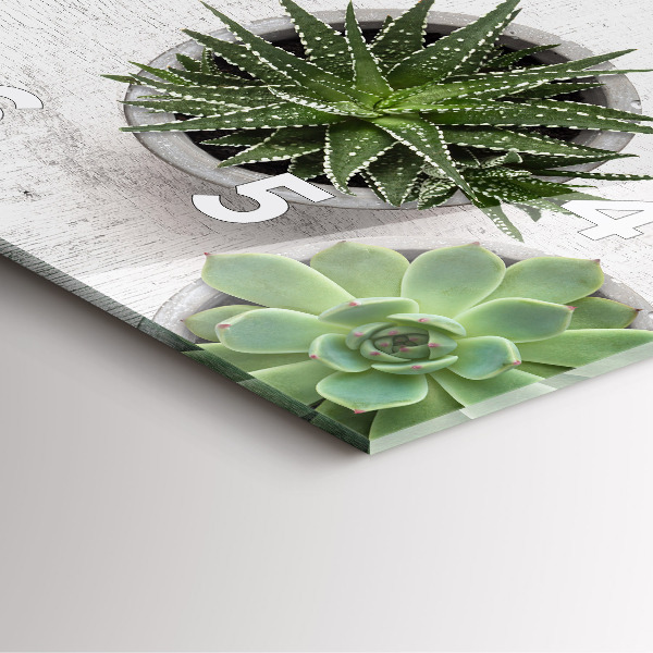 Wanduhr modern quadratisch Dekorative Pflanzen