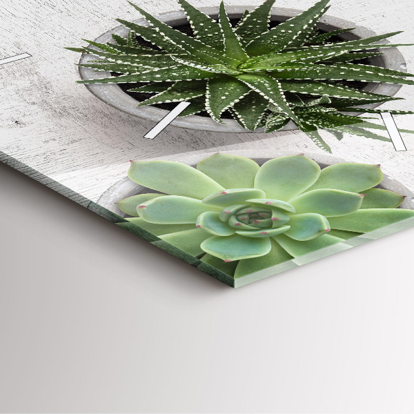 Wanduhr modern quadratisch Dekorative Pflanzen