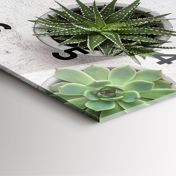 Wanduhr modern quadratisch Dekorative Pflanzen