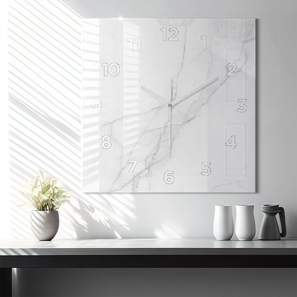 Wanduhr quadratisch Dekorativer Marmor
