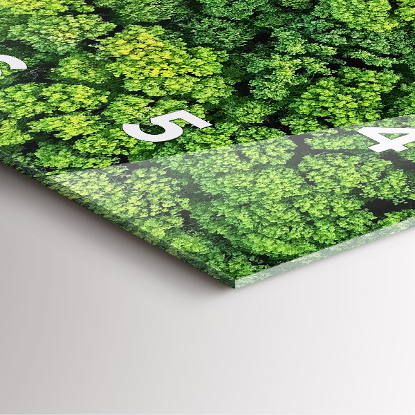 Wanduhr quadratisch mit motiv Wald aus der Vogelperspektive