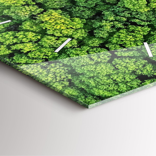 Wanduhr quadratisch mit motiv Wald aus der Vogelperspektive