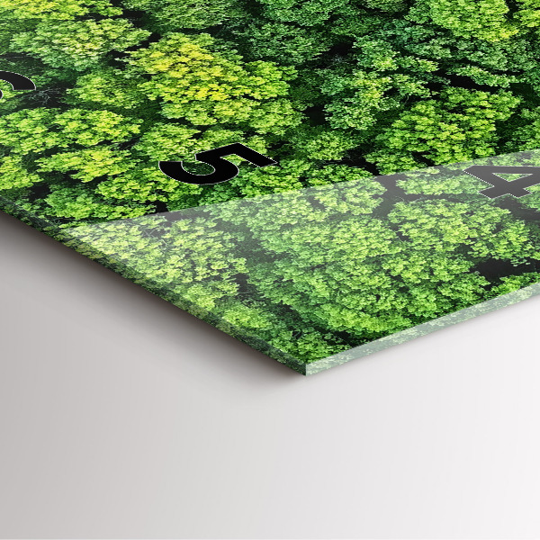 Wanduhr quadratisch mit motiv Wald aus der Vogelperspektive