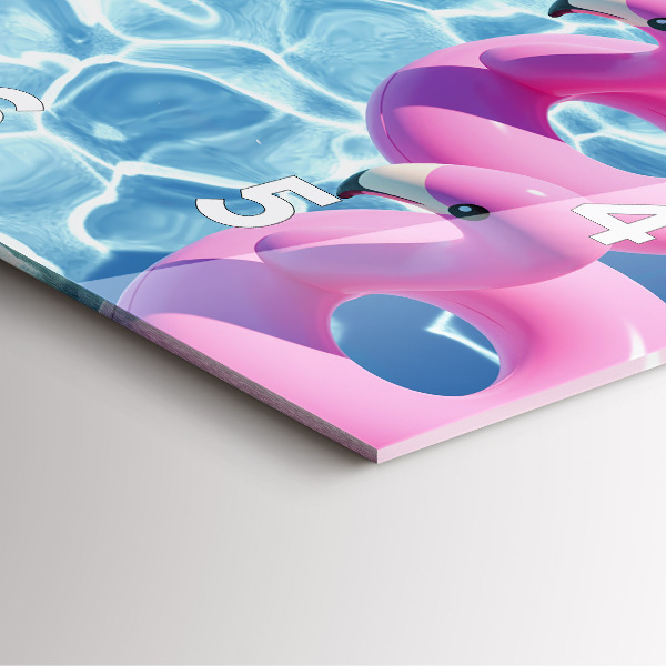 Wanduhr quadratisch Aufblasbare Flamingos