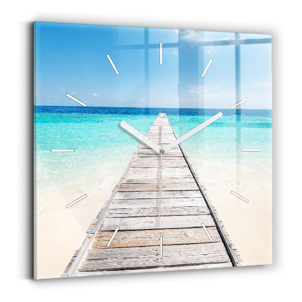 Wanduhr quadratisch Tropische Insel