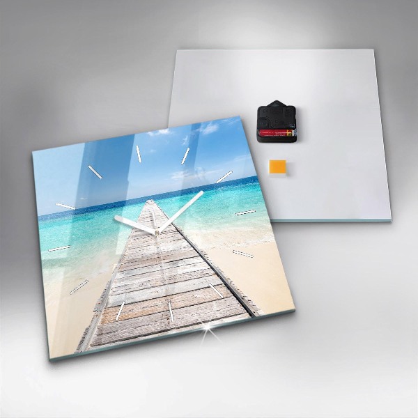 Wanduhr quadratisch Tropische Insel