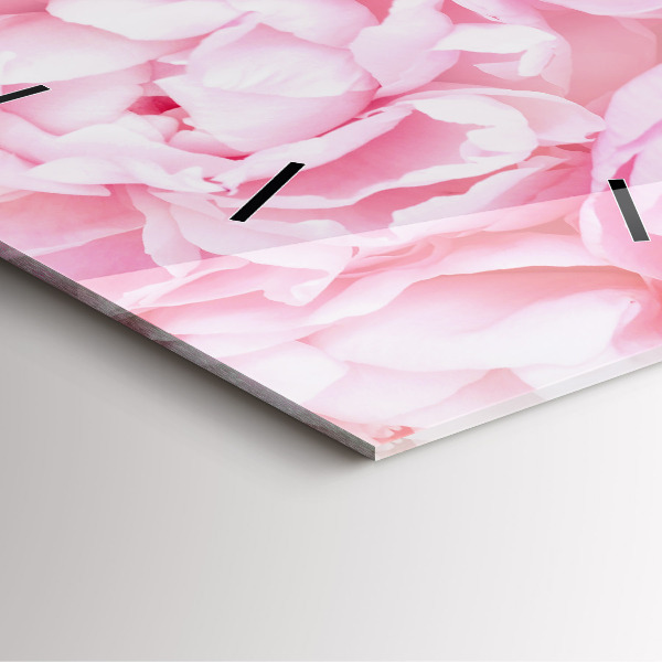 Wanduhr modern quadratisch Blühende Blumen