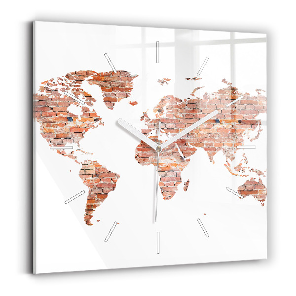 Wanduhr quadratisch mit motiv Alte Ziegelsteinkarte