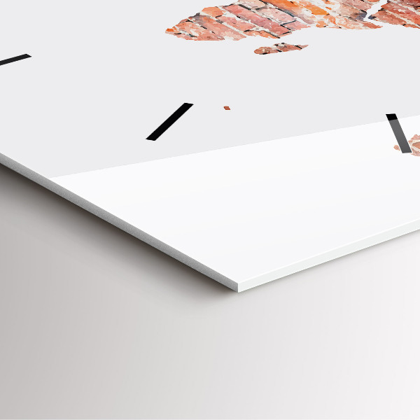 Wanduhr quadratisch mit motiv Alte Ziegelsteinkarte