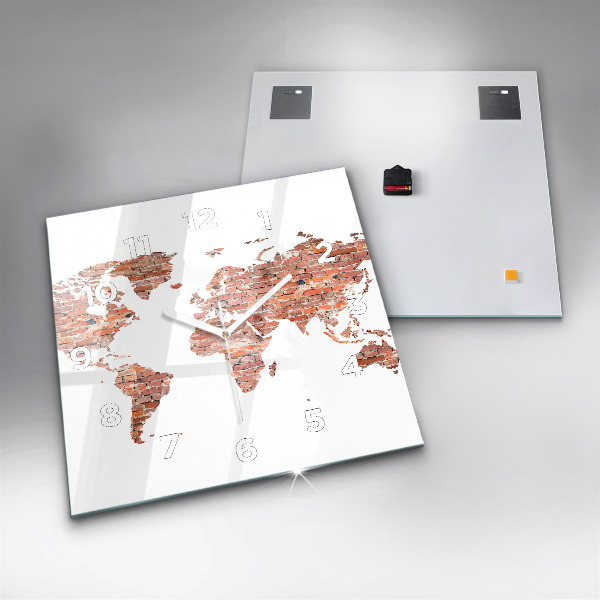 Wanduhr quadratisch mit motiv Alte Ziegelsteinkarte