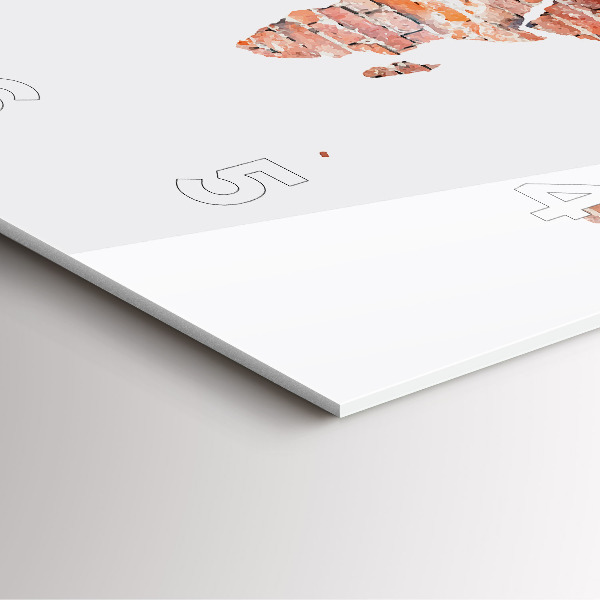 Wanduhr quadratisch mit motiv Alte Ziegelsteinkarte