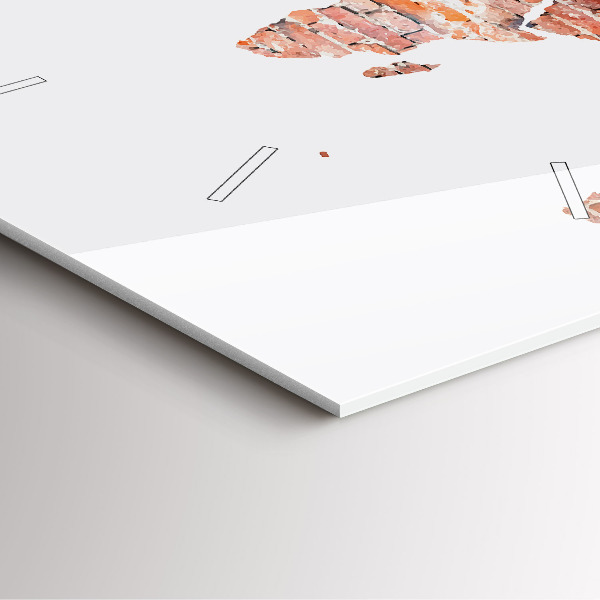 Wanduhr quadratisch mit motiv Alte Ziegelsteinkarte