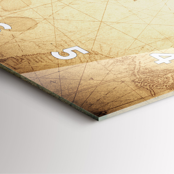 Wanduhr quadratisch mit motiv Alte Weltkarte