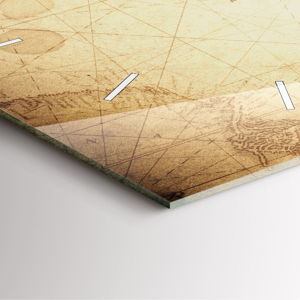 Wanduhr quadratisch mit motiv Alte Weltkarte