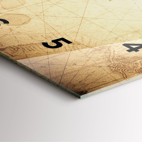 Wanduhr quadratisch mit motiv Alte Weltkarte