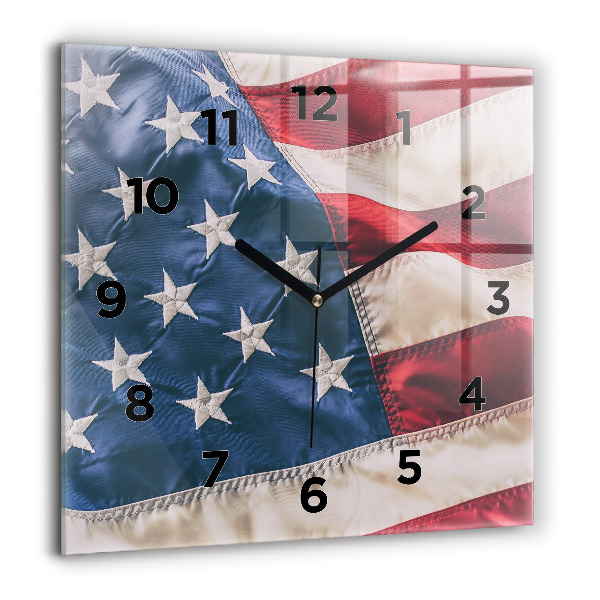 Wanduhr quadratisch mit motiv Amerikanische Flagge