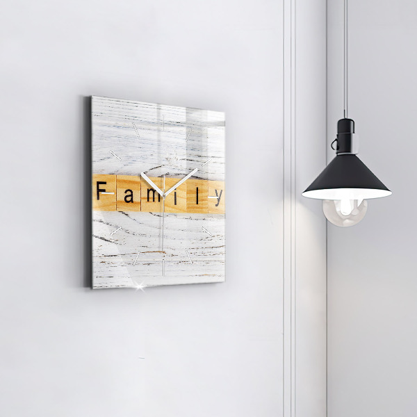 Wanduhr modern quadratisch Familie