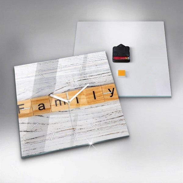 Wanduhr modern quadratisch Familie