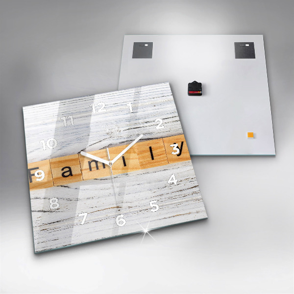 Wanduhr modern quadratisch Familie