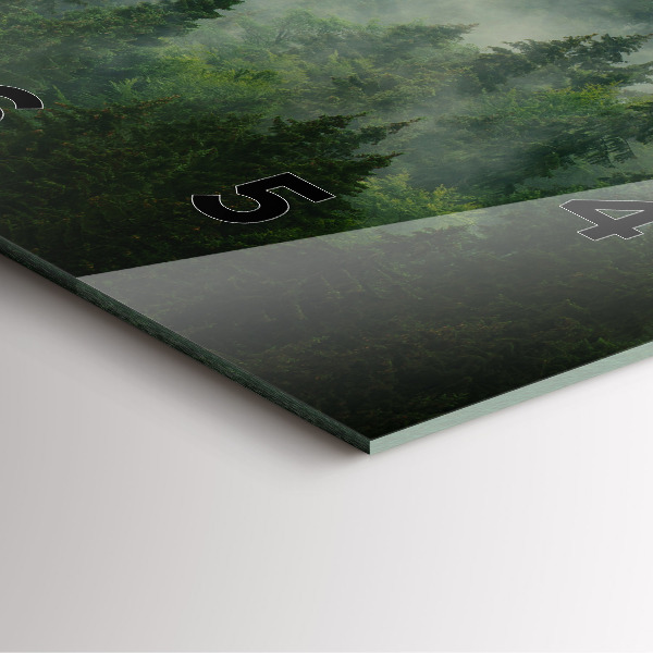 Wanduhr modern quadratisch Nebliger Wald