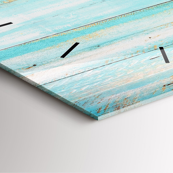 Wanduhr quadratisch Blaue Bretter