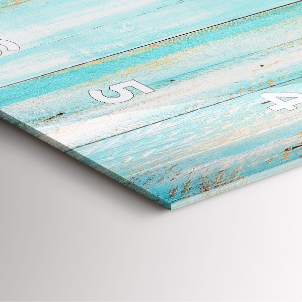 Wanduhr quadratisch Blaue Bretter