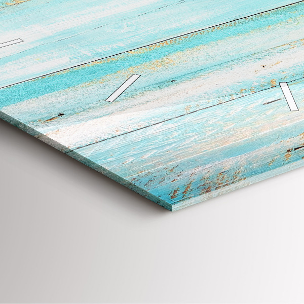 Wanduhr quadratisch Blaue Bretter