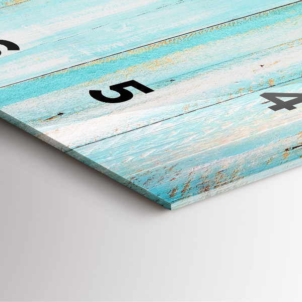 Wanduhr quadratisch Blaue Bretter