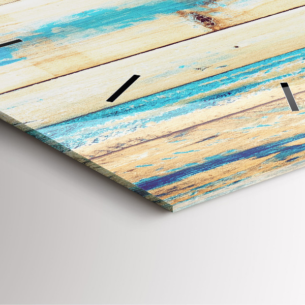 Wanduhr modern quadratisch Zerkratztes Holz