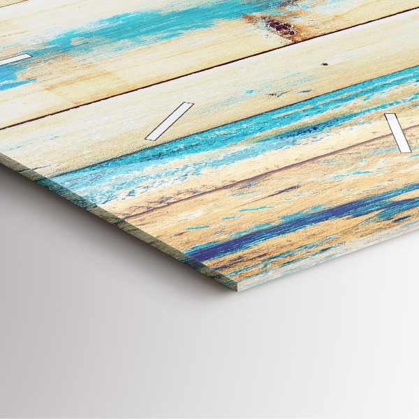 Wanduhr modern quadratisch Zerkratztes Holz