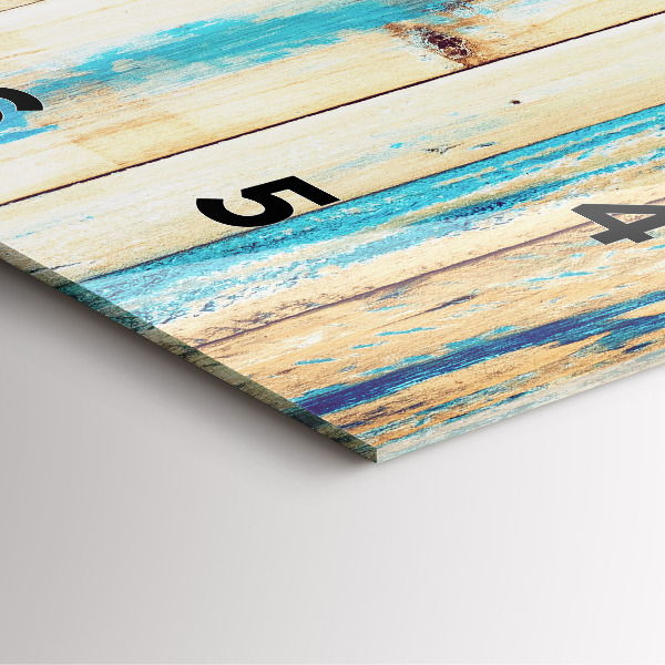 Wanduhr modern quadratisch Zerkratztes Holz