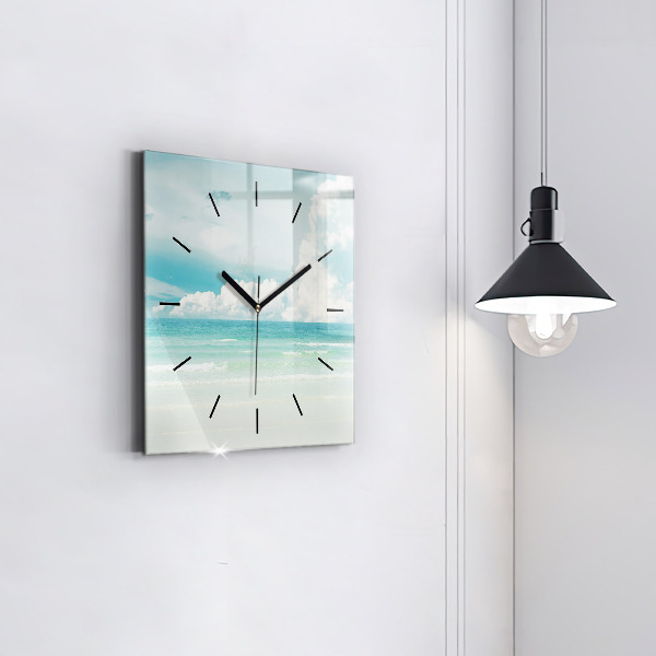 Wanduhr modern quadratisch Landschaft mit Meer