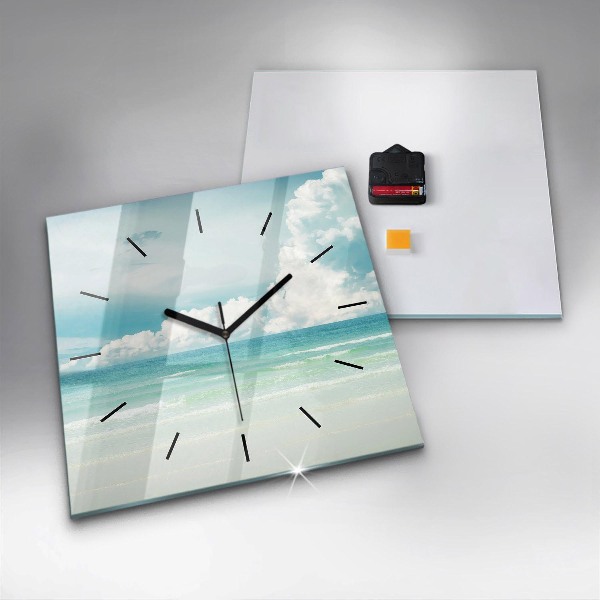 Wanduhr modern quadratisch Landschaft mit Meer