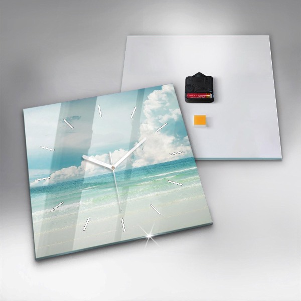 Wanduhr modern quadratisch Landschaft mit Meer